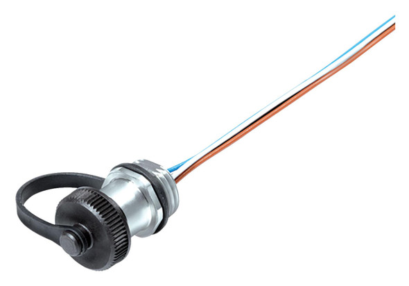 Binder 09-3432-284-04 M12-A Female panel mount connector, Contacts: 4, unshielded, single wires, IP69K, M16x1,5, for outdoor applications | American Cable Assemblies