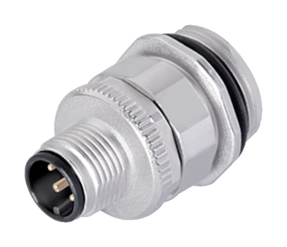 Binder 86-0431-0003-00005 M12-A Male panel mount connector, Contacts: 5, unshielded, screw clamp, IP67, UL, VDE, M20x1,5 | American Cable Assemblies