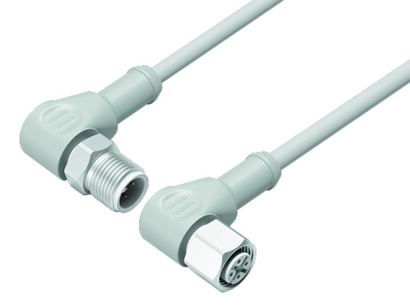 Binder 77-3734-3727-20405-0200 M12-A Connecting cable for food and beverage industry, Contacts: 5, unshielded, moulded on the cable, IP69K, UL, Ecolab, PVC, grey, 5 x 0.34 mm², stainless steel, 2 m | American Cable Assemblies