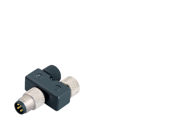 Binder 79-5280-00-04 Connecting Cables Twin distributor, Contacts: 4/3, unshielded, pluggable, IP68, UL, M8x1,0 | American Cable Assemblies
