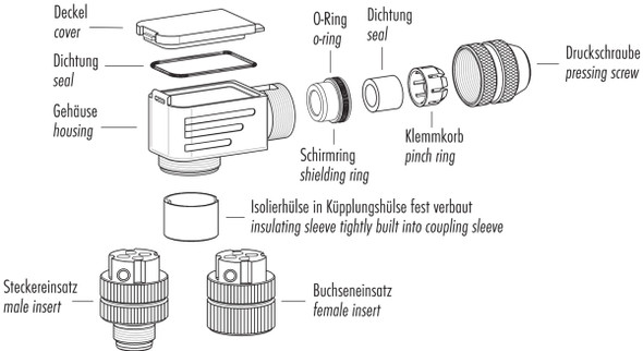 Binder 99-1429-820-04 M12-B Male angled connector, Contacts: 4, 6.0-8.0 mm, shieldable, screw clamp, IP67, UL