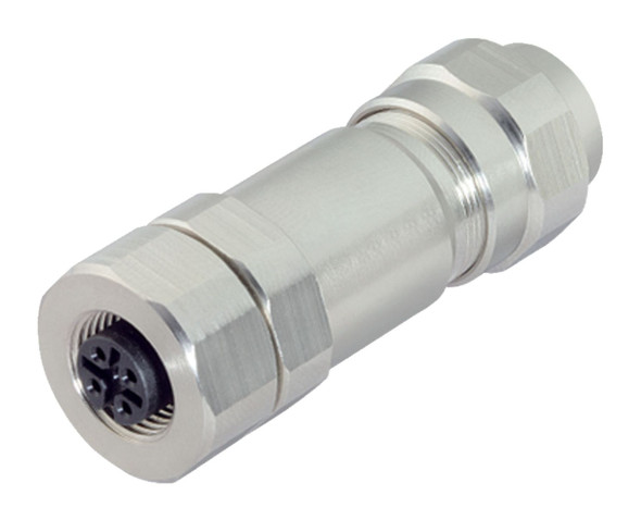 Binder 99-1430-995-04 M12-B Female cable connector, Contacts: 4, 5.5-8.6 mm, shieldable, screw clamp, IP68/IP69K, UL, stainless steel | American Cable Assemblies