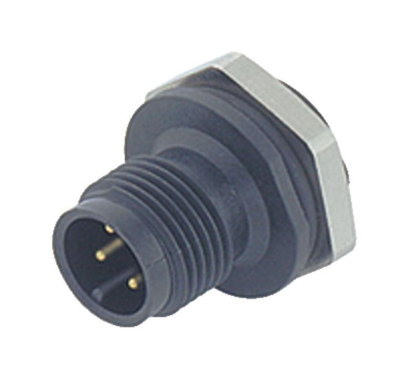 Binder 86-4333-1002-00004 M12-B Male panel mount connector, Contacts: 4, unshielded, solder, IP67, UL, M16x1,5 | American Cable Assemblies