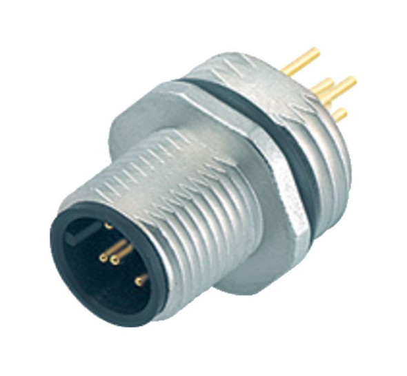 Binder 86-0133-0000-00005 M12-B Male panel mount connector, Contacts: 5, unshielded, THT, IP68, UL, PG 9 | American Cable Assemblies