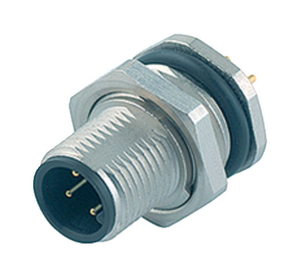 Binder 86-0533-1000-00004 M12-B Male panel mount connector, Contacts: 4, unshielded, THT, IP68, UL, PG 9, front fastened | American Cable Assemblies