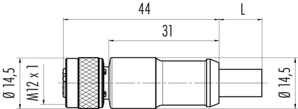 Binder 77-4530-0000-50704-0030 M12-D Female cable connector, Contacts: 4, shielded, moulded on the cable, IP67, UL, Profinet/Ethernet CAT5e, PUR, green, 4 x AWG 22, 0.3 m