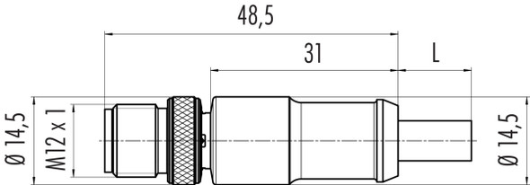 Binder 77-4529-0000-64704-0300 M12-D Male cable connector, Contacts: 4, shielded, moulded on the cable, IP67, UL, Ethernet CAT5e, TPE, black, 2 x 2 x AWG 24, 3 m