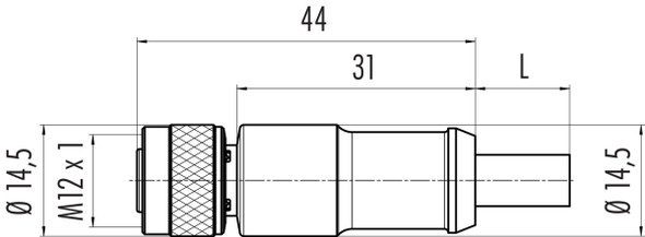 Binder 77-4530-0000-34704-0500 M12-D Female cable connector, Contacts: 4, shielded, moulded on the cable, IP67, UL, Ethernet CAT5e, TPE, blue green, 2 x 2 x AWG 24, 5 m