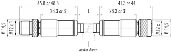 Binder 77-4530-4529-34704-2500 M12-D Connecting cable male cable connector - female cable connector, Contacts: 4, shielded, moulded on the cable, IP67, Ethernet CAT5e, TPE, blue green, 2 x 2 x AWG 24, 25 m