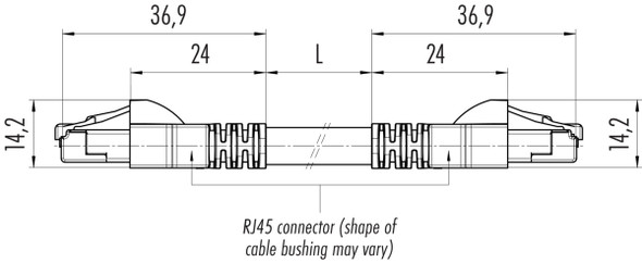 Binder 77-9753-9753-14708-0200 RJ45 Connecting cable 2 RJ45 connector, Contacts: 8, shielded, moulded on the cable, IP20, Ethernet CAT6a, TPE, green, 4 x 2 x AWG 24, 2 m