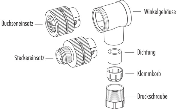 Binder 99-2430-24-03 M12-US Female angled connector, Contacts: 2+PE, 4.0-6.0 mm, unshielded, screw clamp, IP67, UL