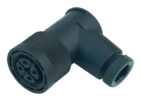 Binder 09-0440-00-04 M18 Female angled connector, Contacts: 4, 6.5-8.0 mm, unshielded, screw clamp, IP67 | American Cable Assemblies