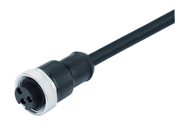 Binder 77-1430-0000-50004-1000 7/8" Female cable connector, Contacts: 4, unshielded, moulded on the cable, IP68, UL, PUR, black, 4 x 1.50 mm², 10 m | American Cable Assemblies