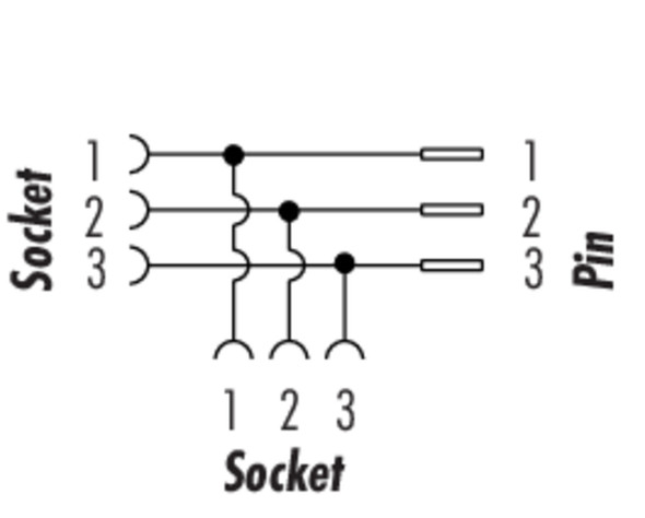 Binder 09-2473-100-03 7/8" Socket, Contacts: 3, unshielded, solder, IP68, VDE, Threaded nut die-cast