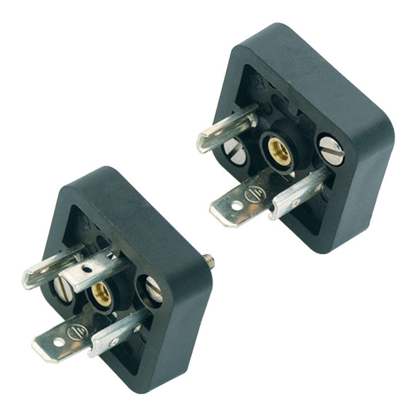 Binder 43-1709-000-03 Size A Male power connector, Contacts: 2+PE, unshielded, solder, IP40 without seal, UL, ESTI+, VDE | American Cable Assemblies