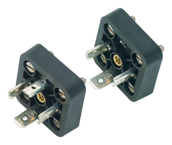 Binder 43-1715-000-04 Size A Male power connector, Contacts: 3+PE, unshielded, solder, IP40 without seal, UL, ESTI+, VDE | American Cable Assemblies