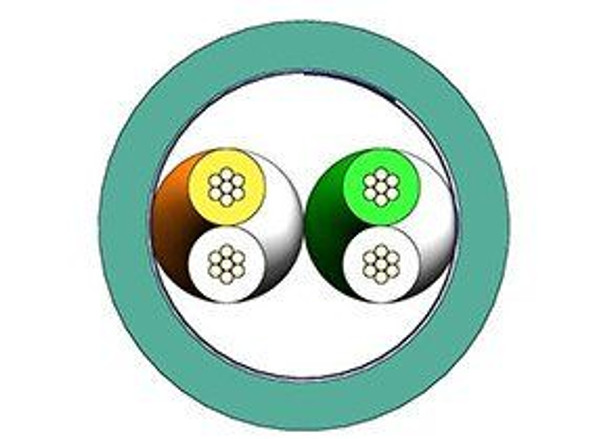 Binder 08-3399-000-001 TPE cable, Contacts: 4 wires, unshielded, Ethernet, TPE, blue green, 2 x 2 x AWG 24, variable length | American Cable Assemblies