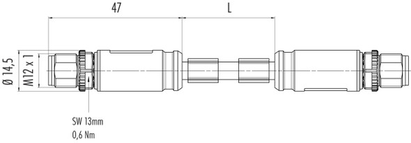 Binder 79-9722-050-08 M12-X Connecting cable, Contacts: 8, shielded, moulded on the cable, IP67, UL, PUR, green, AWG 26/7, 5 m