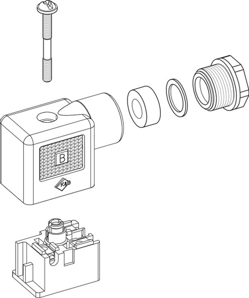 Binder 43-1830-000-03 Size B Female power connector, Contacts: 2+PE, 6.0-8.0 mm, unshielded, screw clamp, IP40 without seal, UL, ESTI+, VDE