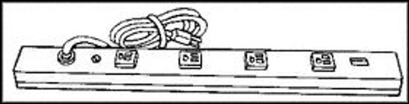 Bud Industries POS-4 Rack Mount, 4 Outlets, 125 V, 15 A, 449 mm, 38.1 mm, 1.83 m | American Cable Assemblies