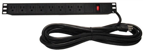 Shaxon SH-PYF-71-1908RM-15 19-Inch Rack Mount Metal Power Strip With 8 Outlets And 15 Foot Cord| American Cable Assemblies