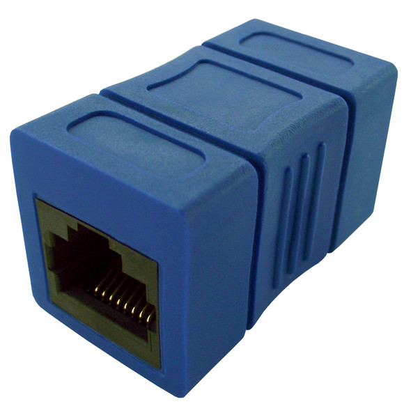 Shaxon SH-BM552-M8-BU-B Cat 5e Molded RJ45 F/F Coupler Blue| American Cable Assemblies