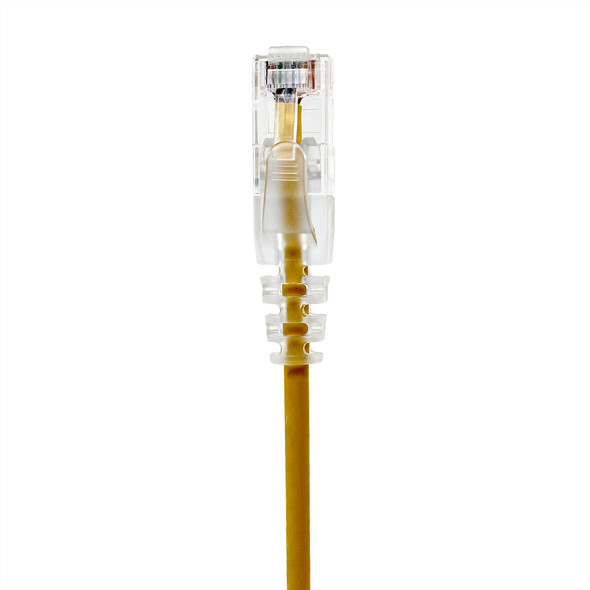 Shaxon SH-UL728-8XXYL-CG CAT 6 Slim Patch Cable, UTP Stranded, Finger Boot, Yellow| American Cable Assemblies
