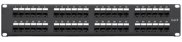 Shaxon SH-MP117HA488-B Category 6 Patch Panel, 48 Port, RJ45-110| American Cable Assemblies