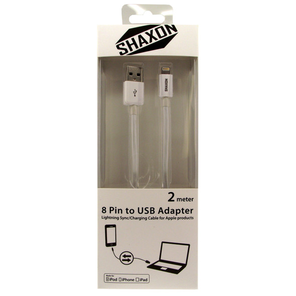 Shaxon SH-USB-8P-02M Data Cable For IPhone, IPod, IPad – Retail Packaging – 2 Meter| American Cable Assemblies