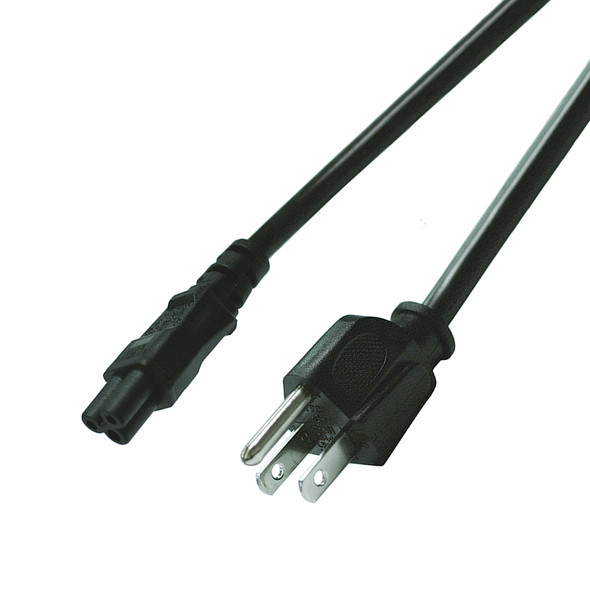 Shaxon SH-POUL-NOTE-3 Notebook Power Cord, Nema 5-15P To IEC-60320-C5, Black, 6ft| American Cable Assemblies