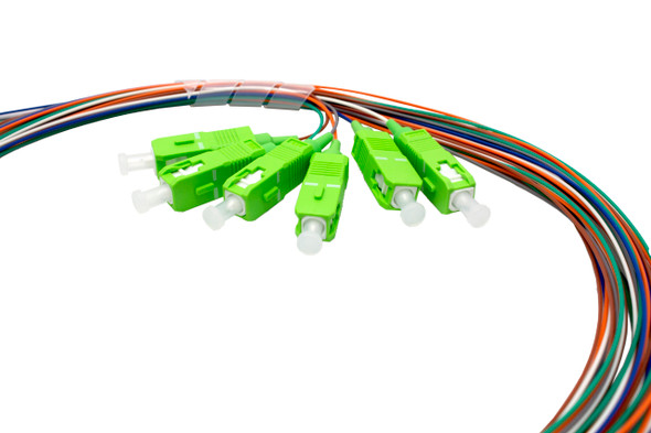 Shaxon SH-01SCAG2J50.9SC63.0M Pigtail SC/APC 06 Colors SM G657A1 0.9mm OFNR 3M, Semitight| American Cable Assemblies