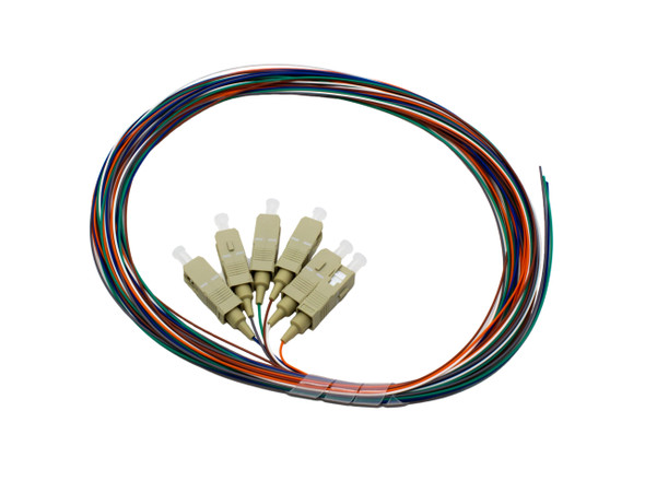 Shaxon SH-01SCUM3J50.9SC63.0M Pigtail SC/UPC 06 Colors OM3 0.9mm OFNR 3M, Semitight| American Cable Assemblies