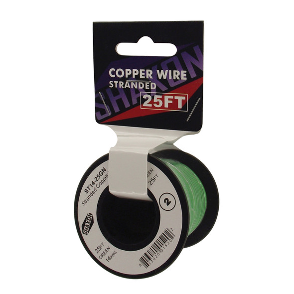 Shaxon SH-STxx-xxxGN Stranded Copper Wire On Spool, 25 Feet, Green| American Cable Assemblies