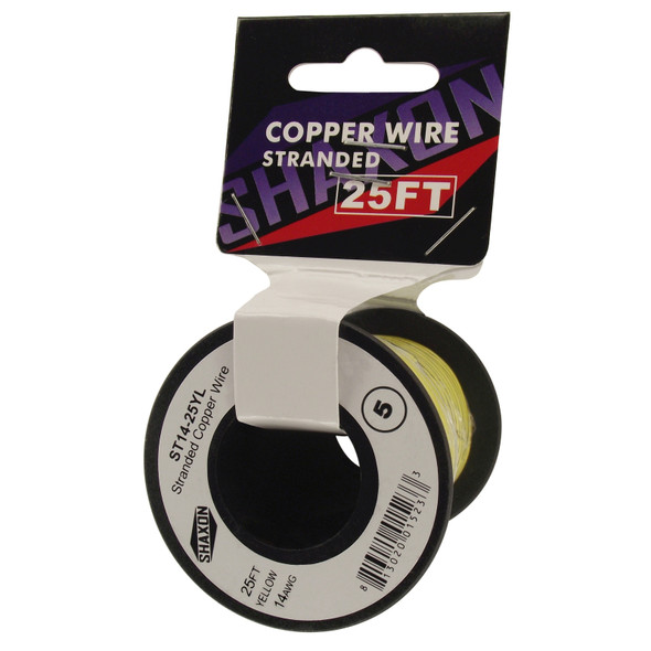 Shaxon SH-STxx-xxxYL Stranded Copper Wire On Spool, 25 Feet, Yellow| American Cable Assemblies