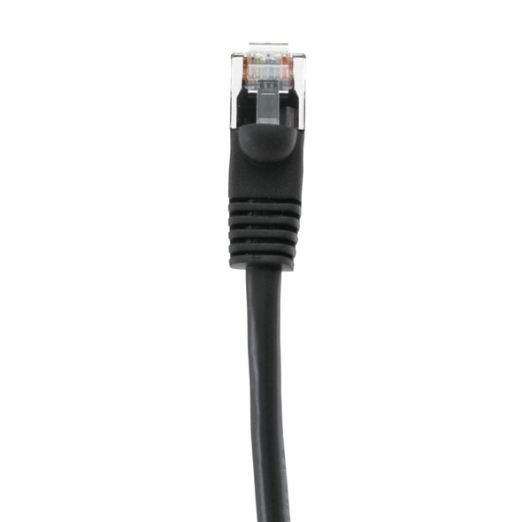 Shaxon SH-UL624M8XXBK-1F CAT 5e Patch Cable, UTP Stranded, Flush Molded Boots, Black| American Cable Assemblies