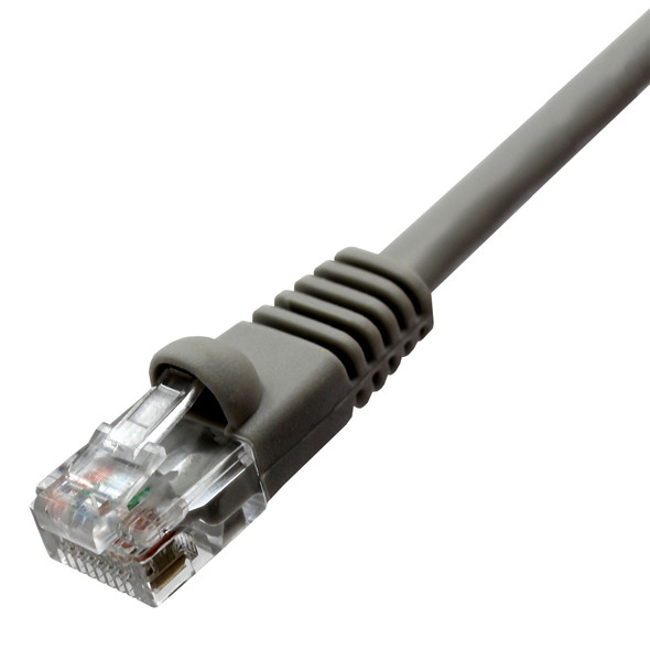 Shaxon SH-UL624M8XXGY-3F CAT 5e Patch Cable, UTP Stranded, Flush Molded Boots, Gray| American Cable Assemblies