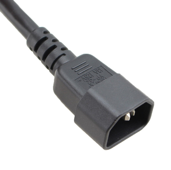 IEC C14 to USA NEMA 5-15R Cords: Multiple Lengths