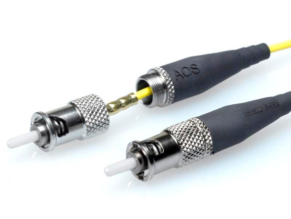 MIL Spec ST Connector,9/125m SM, Non-Locking, Stainless Steel | American Cable Assemblies