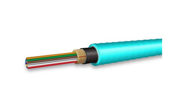 OCC, DX, Distribution Series, 4-Strand, 900um Tight Buffered, Indoor/Outdoor, ILA Armored, Dist., OFNR Rated, OM3, 50/125, Multimode, Aqua Jacket (Priced Per Foot) | American Cable Assemblies
