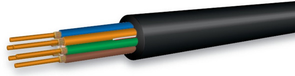 OCC, BX, Breakout Series, 8-Strand, 2.5mm, Tight Buffered,  Indoor/Outdoor, OFNR Rated, OM2, 50/125, Multimode, Black Jacket (Priced Per Foot) | American Cable Assemblies