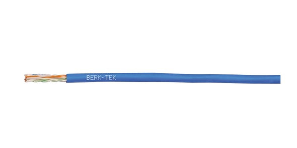 Berk-Tek 10065429 UTP Category 6 Solid Cable, LANMARK 1000, 4-Pair 23 AWG, Riser Rated, PVC Blue Jacket, Reel In Box