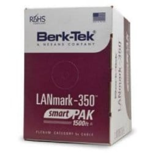 Berk-Tek 11074750 LANmark-350, Category 5e+, Plenum UTP Cable, White, Box of 1,500 ft.