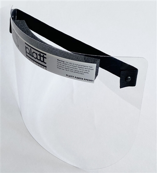 PLPPE001 Clear Face Shield; Single Use, plastic Visor, Foam Standoff, and Elastic Strap | American Cable Assemblies