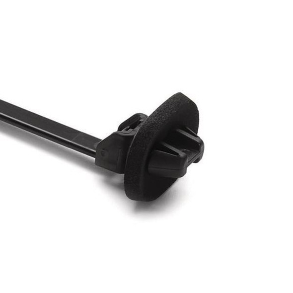 HellermannTyton 126-00186 Cable Tie Mounts Push Mount Tie with Seal, 6.2" Long, Mounting Hole Diameter 0.26"-0.51", PA66HS, Black, | American Cable Assemblies