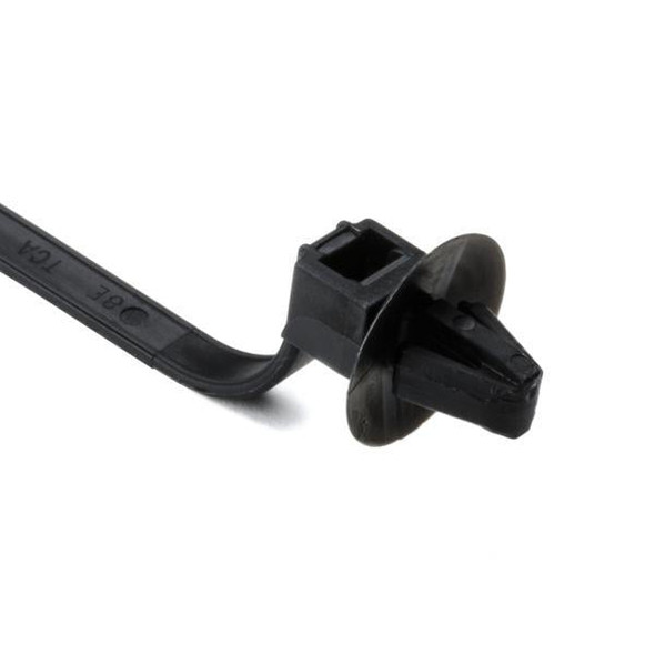 HellermannTyton 111-85850 Cable Tie Mounts 1-Pc Cable Tie/Arrowhead Mount, 8.9"L, 50lb, Mounting Hole Dia. .27".28", PA66HS, Black, 100/pkg | American Cable Assemblies