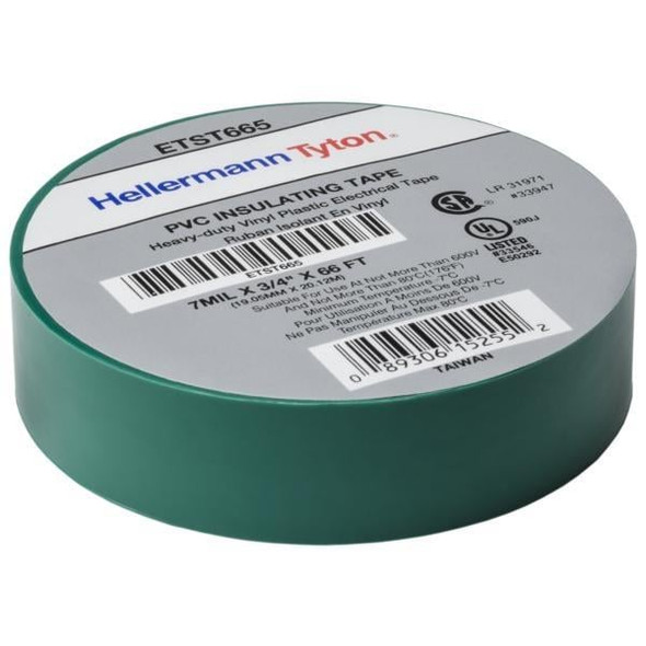 HellermannTyton ETST665 Adhesive Tapes ETST66GN 7MIL X 3/4 GREEN | American Cable Assemblies