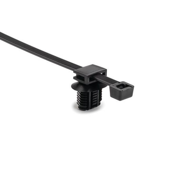 HellermannTyton 156-03096 Cable Tie Mounts 2-Pc Cable Tie/Fir Tree Mount, Unassembled Set, 15"L, 9x17mm Hole, PA66HIRHSUV, Black, | American Cable Assemblies