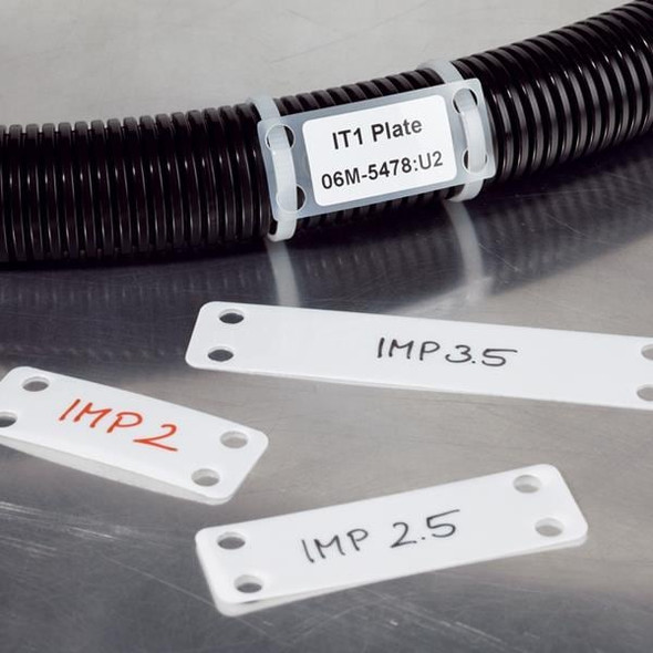 HellermannTyton IMP1.510C2 Wire Labels & Markers IMP1.5 WHT ID PLT 3/4X1-1/2 | American Cable Assemblies