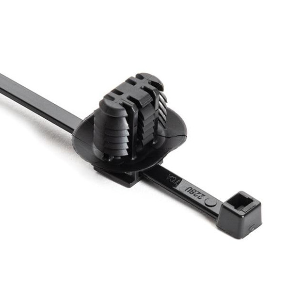 HellermannTyton 156-01640 Cable Tie Mounts 2-Piece Cable Tie/Fir Tree Mount, 8.0" Long, 917 mm Mounting Hole, 50lb, PA66HIRHSUV, Black, 3000/ctn | American Cable Assemblies