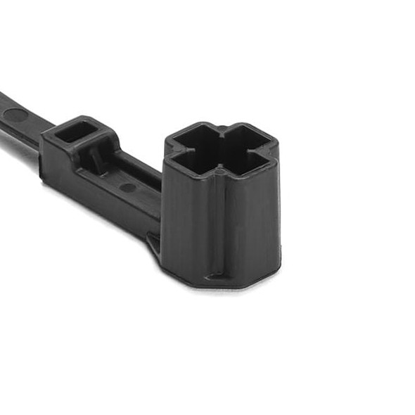 HellermannTyton 157-00325 Cable Tie Mounts Offset M5/M6 Stud Mount Tie, 7.5" Tie, 50lb Tensile Strength, PA66HIRHS, BK, | American Cable Assemblies